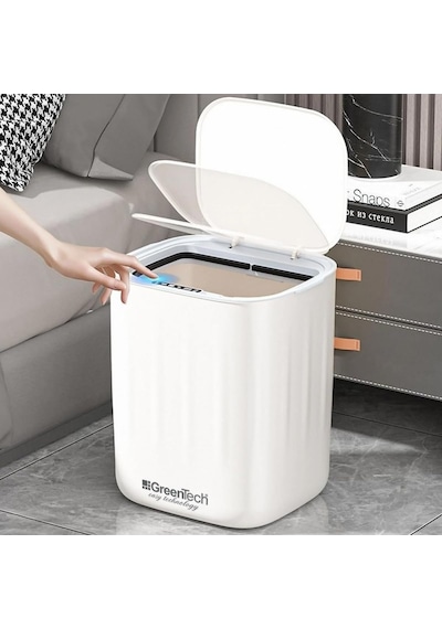 Greentech Sensörlü 28 Litre Çöp Kovası Şarj Edilebilir Lityum Pilli / Gt-sc07b Çok Renkli