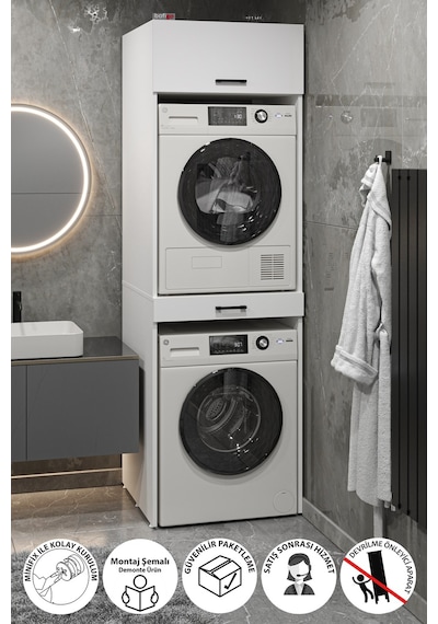Bofigo Çamaşır Makinesi Dolabı Kurutma Makinesi Dolabı Banyo Dolabı Irmak Beyaz Bofigo Çamaşır Makinesi Dolabı Kurutma Makinesi Dolabı Banyo Dolabı Irmak Beyaz
