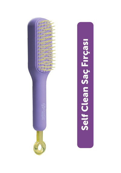 Pro Selfcleanbrush - Saç Açma Tarama Masaj Fırçası- Kendini Temizleyen Saç Fırçası Lila
