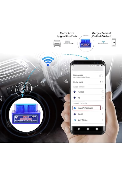 Npc12 Kablosuz Wi-fi Mobil Uygulama Destekli Türkçe Obdıı Araç Arıza Tespit Ve Silme Cihazı