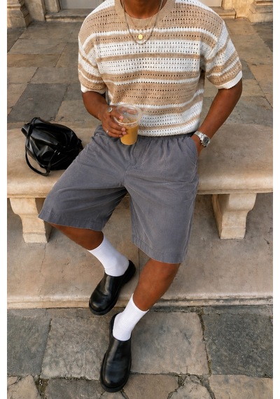 Cool Tarz Erkek Yıkamalı Tensel Baggy Bermuda Şort Bol Kesim Diz Boyu Cepli Yazlık Şort Füme Füme Cool Tarz Erkek Yıkamalı Tensel Baggy Bermuda Şort Bol Kesim Diz Boyu Cepli Yazlık Şort Füme Füme