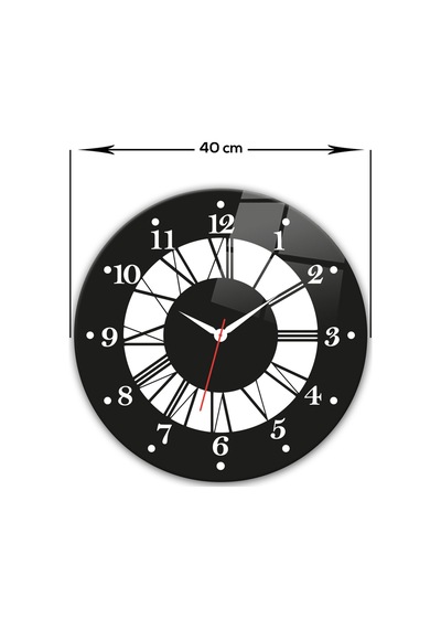 Decorita Cam Saat | Classic Black | Çap40cm Çok Renkli