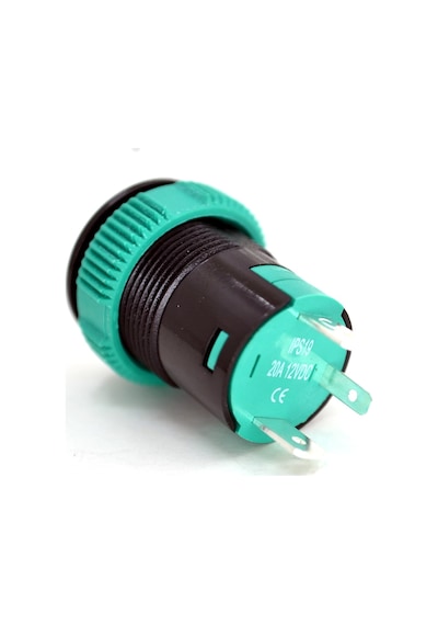19mm 12v 20a Power Logolu Yeşil Işıklı Buton Elektrik Anahtarı