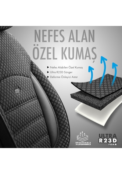 Otom Sport Plus Ekstra Destekli Özel Dokulu Oto Koltuk Kılıfı 550021759