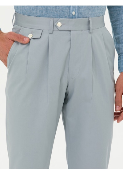 Cacharel Mavi Dad Fit %100 Pamuk Pileli Kumaş Pantolon