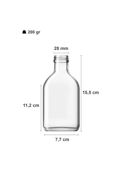 Afracam 200 Cc Kapaklı Cold Brew Şişesi 200 Ml Yassı Soğuk Kahve Cam Şişe 6 Adet Siyah Plastik 0