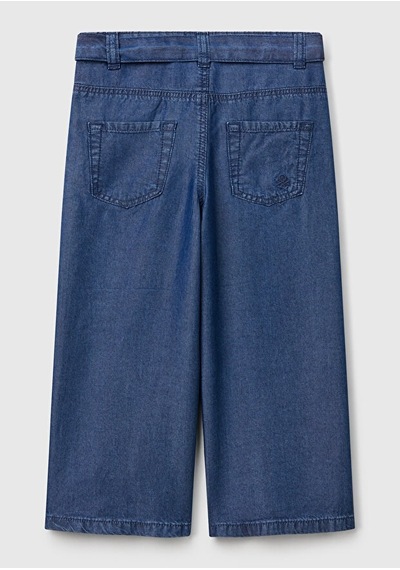 Benetton Kız Bebek Denim Pantolon Mavi