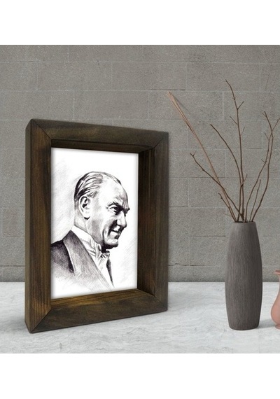 Bk Gift Atatürk Tasarımlı Dekoratif Doğal Masif Ahşap Çerçeve 15X (500609836)