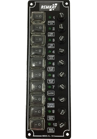 Tekne Sigorta Paneli, Karavan Sigorta Paneli, Switch Panel, 10'Lu, 80X250Mm