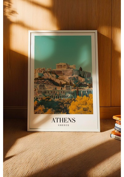 Athens Greece Vintage Seyahat Posteri Çerçeveli Tablo - Premium Antik Yunan Temalı Elit Duvar Dekoru Beyaz Athens Greece Vintage Seyahat Posteri Çerçeveli Tablo - Premium Antik Yunan Temalı Elit Duvar Dekoru Beyaz