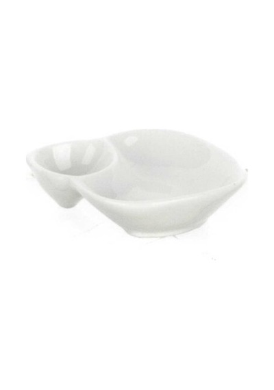Ultraform Porselen İki Bölmeli Sosluk Std 11x8.5cm Beyaz