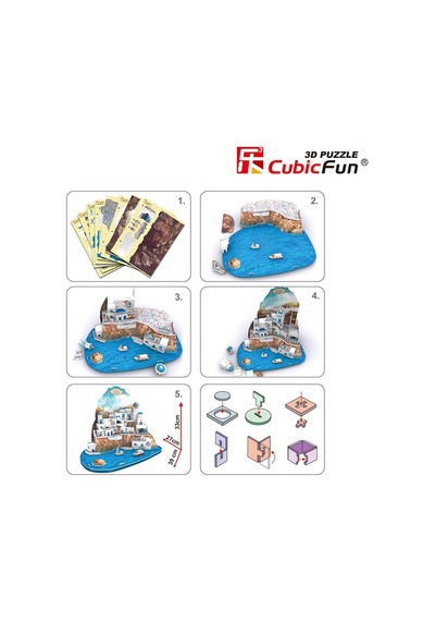 Cubic Fun 3D 129 Parça Puzzle Santorini Island