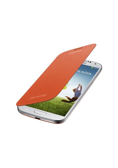 Galaxy S4 İle Uyumlu Flip Cover Kılıf Turuncu Ef-fı950boegww