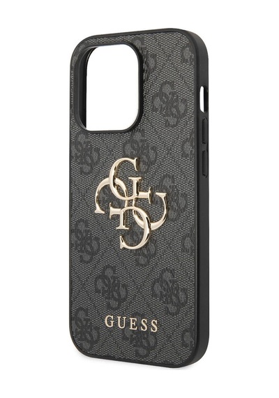 Apple Uyumlu iPhone 14 Pro Max Kılıf Guess Pu Deri Büyük Metal Logo Dizaynlı Kapak
