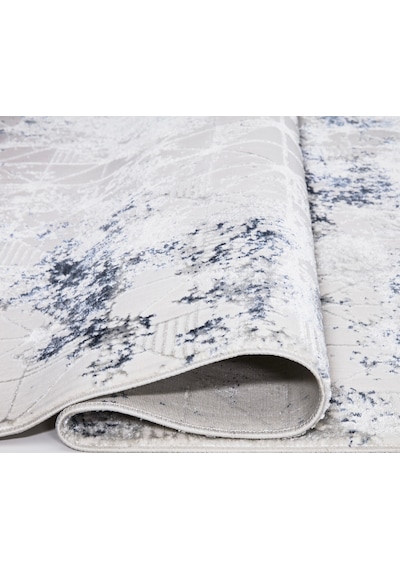 Opal 4027 Mavi Krem Uzun Ömürlü Yumuşak Polyester Halı Mavi Krem
