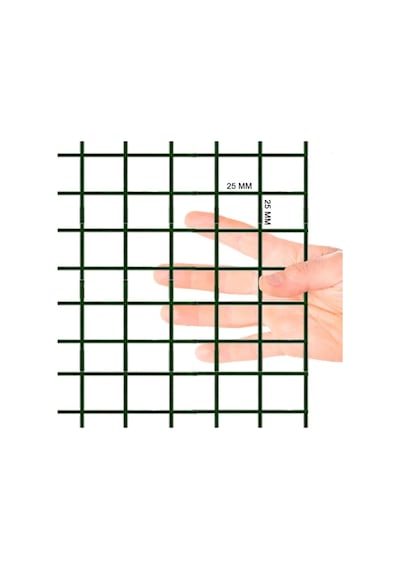 Çit Pvc Kaplı Puntalı Yeşil Tel 10 Mt Uzunluk 25x25 Gözaralıklı 120 Cm Eninde Kafes Teli 10 Mt