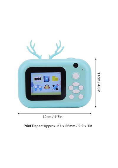 Anlık Termal Yazıcılı Dijital Çocuk Kamerası Geyikli 2.4 İnç Hd Photo Printer Camera Pembe