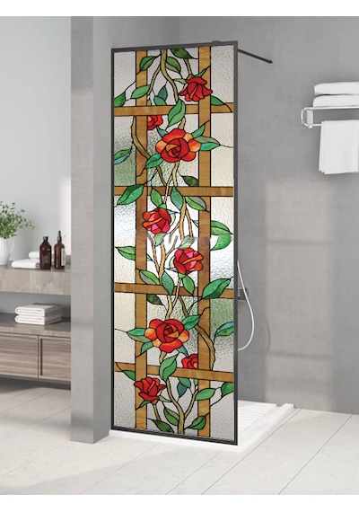 Wınk Fol Duşakabin Cam Vitray Kendinden Yapışkanlı Folyo 50x200 Cm Çifttaraflı Görünümlü Mahremiyet Cam D1kaplama 50 200