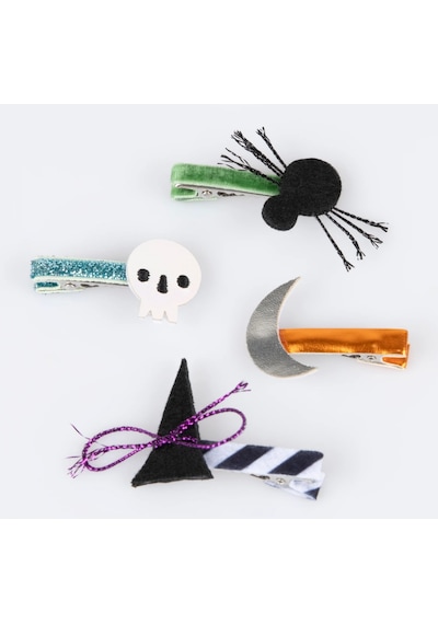 Meri Meri - Halloween Icons Hair Clips - Cadılar Bayramı Tokalar 8'li Çok Renkli