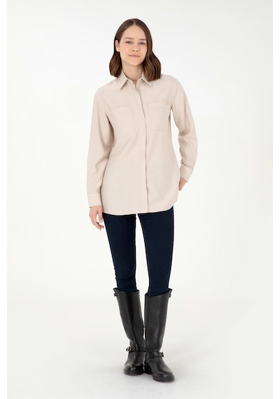 U.S. Polo Assn. Kadın Taş Uzun Kollu Tunik Gömlek 50293568-VR049