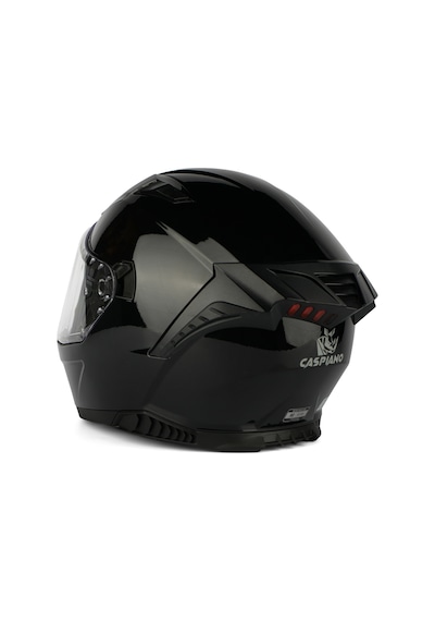 Caspiano Homer Full-face Led Işıklı Glossy Black Motosiklet Kaskı Ece-r 22.06 Sertifikalı Siyah