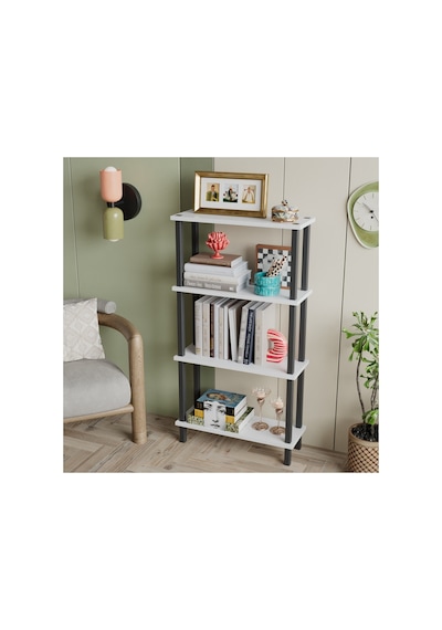 Pırada 4 Raflı Kitaplık Organizer Düzenleyici Beyaz