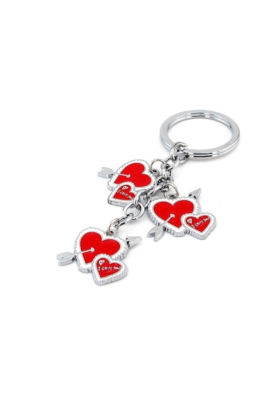 Kırmızı Kalp Ok Aşk I Love You Metal Anahtarlık Kc869