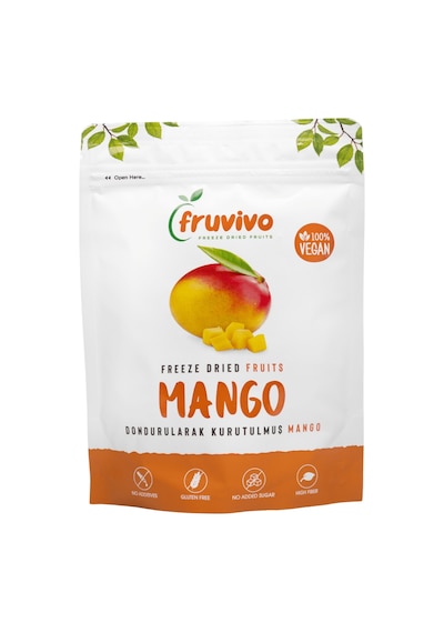 Fruvivo 2'li Freeze Dry Paket - 2 Adet Mango - Dondurularak Kurutulmuş Meyve Cipsi Şeker İlavesiz %100 Doğal Vegan 40 G