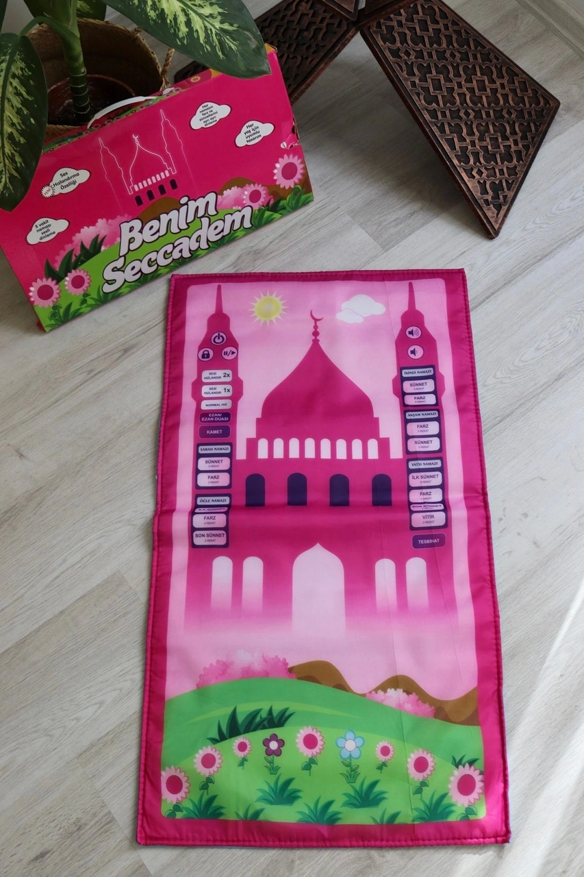 Oğlumun Sesli Benim Seccadesi S1015 Mavi Pembe