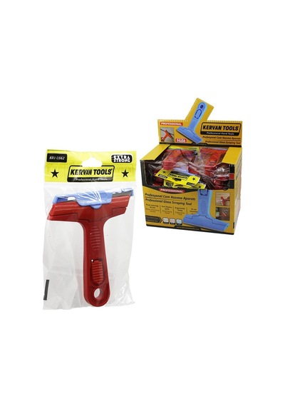 Kervan Tools Krv-0562 Cam Kazıma Ve Buz Kazıyıcı Bıçak Profesyonel Oynar Başlı Plastik Sap - 40'li Paket