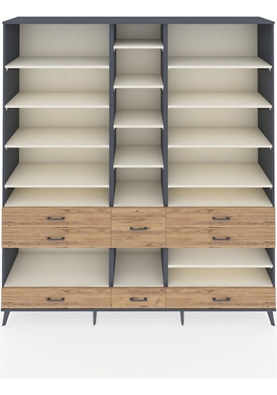 Hyperion Dolap 19 Raflı 8 Çekmeceli 220x44x243 Antrasit-aytaşı/çam Aytası/atlas Çam Hyperion Dolap 19 Raflı 8 Çekmeceli 220x44x243 Antrasit-aytaşı/çam Aytası/atlas Çam