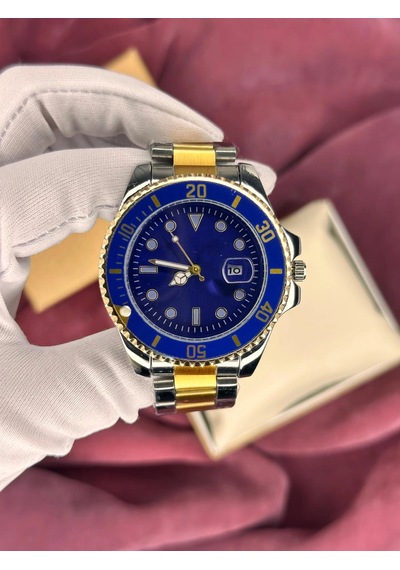 Mavi-gold Kadran Submariner Otamatik Erkek Kol Saati Altın - Gümüş