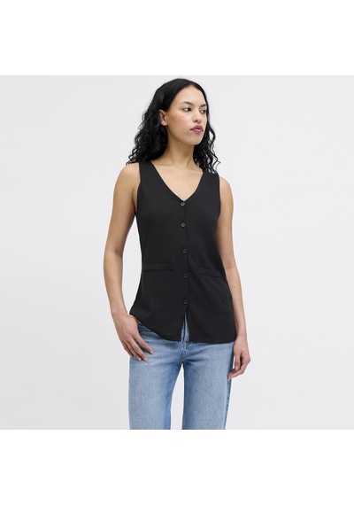 Jack & Jones Kadin V Yaka Kolsuz Yelek - Valerie - 12292241 Siyah