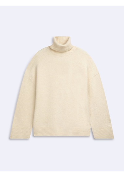 LTB Relaxed Fit Boğazlı Yaka Triko Krem Kazak