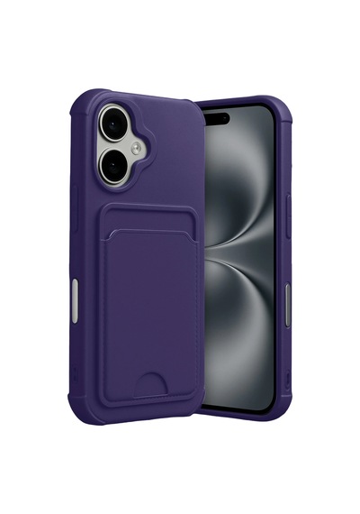 Newface - 570 - Apple iPhone Uyumlu 17 Kelvin Kartvizitli Silikon - - Ece-umay - Derin Mor