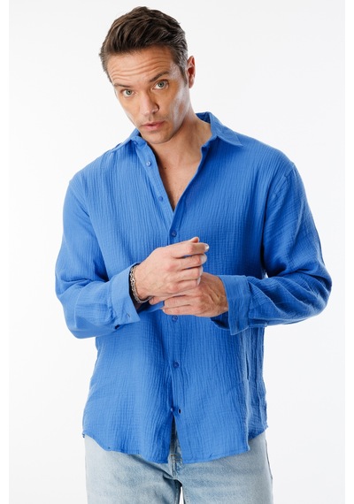 Genius Store Oversize Basic Erkek Müslin Gömlek Erkek-müslin-gömlek Mavi Genius Store Oversize Basic Erkek Müslin Gömlek Erkek-müslin-gömlek Mavi