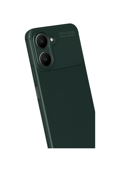 Vivo Y18 Kılıf Auto Focus Karbon Kapak - Koyu Yeşil -