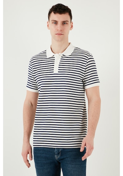 Buratti Pamuklu Regular Fit Çizgili Erkek Polo Yaka T Shirt 5903009 Indigo
