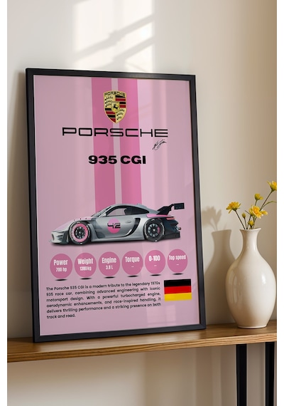 Porsche 935 Cgı Premium Yarış Arabası Çerçeveli Tablo - Teknik Özellikli Modern Tribute Duvar Dekoru Siyah Porsche 935 Cgı Premium Yarış Arabası Çerçeveli Tablo - Teknik Özellikli Modern Tribute Duvar Dekoru Siyah