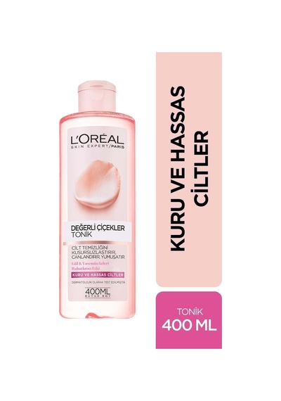 L'Oreal Paris Değerli Çiçekler Kuru ve Hassas Ciltler için Temizleyici Tonik 400 ML