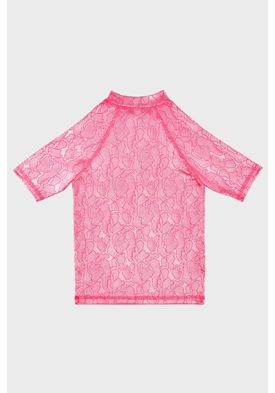 Slipstop Serpina Fuchsia Junior Desenli Uv Korumalı Kısa Kollu Mayo T Shirt Kız Çocuk T Shirt St2614000003 Fuşya