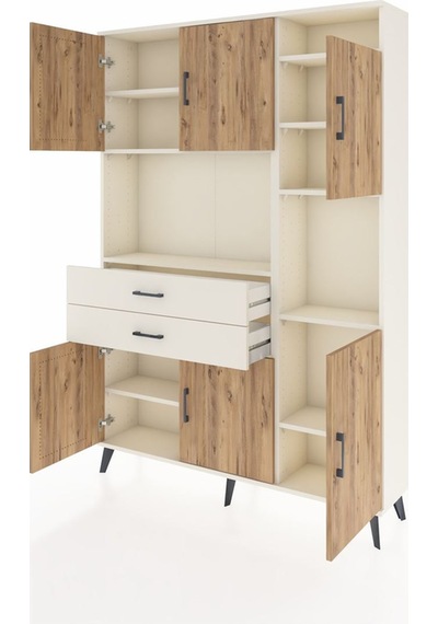 Arges Dolap 9 Raflı 2 Çekmeceli 6 Kapaklı 132x30x195 Aytaşı-ç... Aytaşı