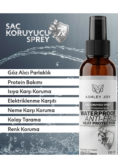 Ashley Joy Ultra Parlaklık, Elektriklenme Karşıtı, Isı Ve Neme Karşı Glow Etkili Koruyucu Saç Spreyi 150 Ml