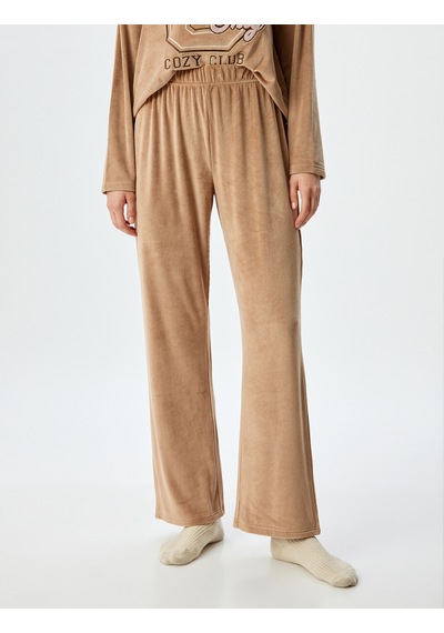 Koton Örme Fitilli Kadife Pijama Altı Vizon 5wlk40157mk Vizon