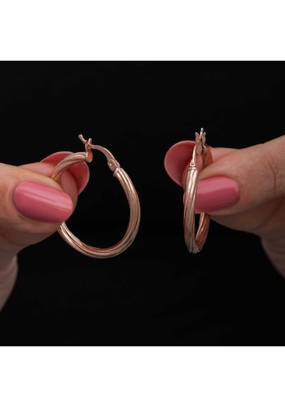 Gümüş Rose 3 Mm Burgu Şarnel Küpe Çok Renkli 14106852