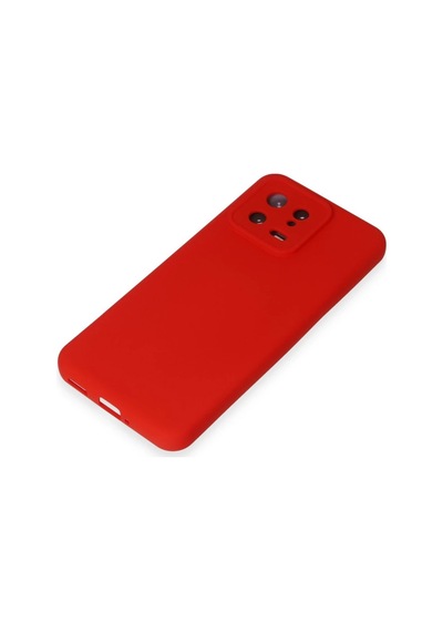 Xiaomi Mi 13 Kılıf Nano İçi Kadife Silikon - Kırmızı Düz Renkli