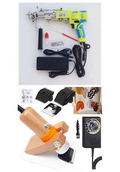 Ak-v Tufting Makinesi Mini Set Neon Yeşili Ak-v - Bej Tıraş Makinesi 245 (Neon Yeşili)