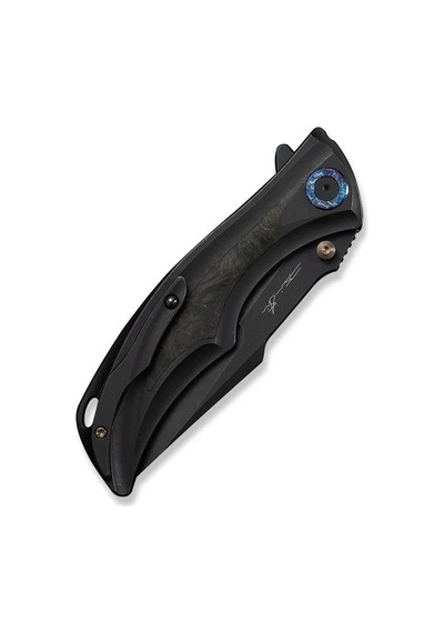 We Knife Tighe Down Black Titanium Integral Handle With Black & Yellow Carbon Fiber Inlay Black Stonewashed Bohler M390 Blade Tanto Kamp Çakı Siyah We Knife Tighe Down Black Titanium Integral Handle With Black & Yellow Carbon Fiber Inlay Black Stonewashed Bohler M390 Blade Tanto Kamp Çakı Siyah