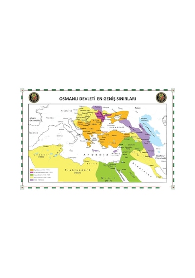 Osmanlı Devleti Haritası En Geniş Sınırları Kağıt Tahta 70X105 Cm