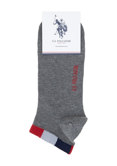 U.S. Polo Assn. Erkek 2'li Patik Çorap Gri Melanj
